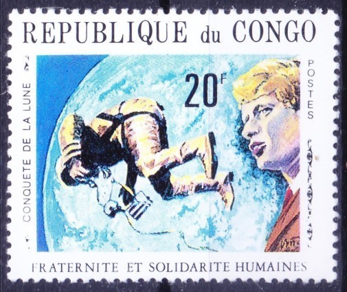 Congo, Republic 1970 MNH, Moon conquest, Robert Kennedy, Human Rights