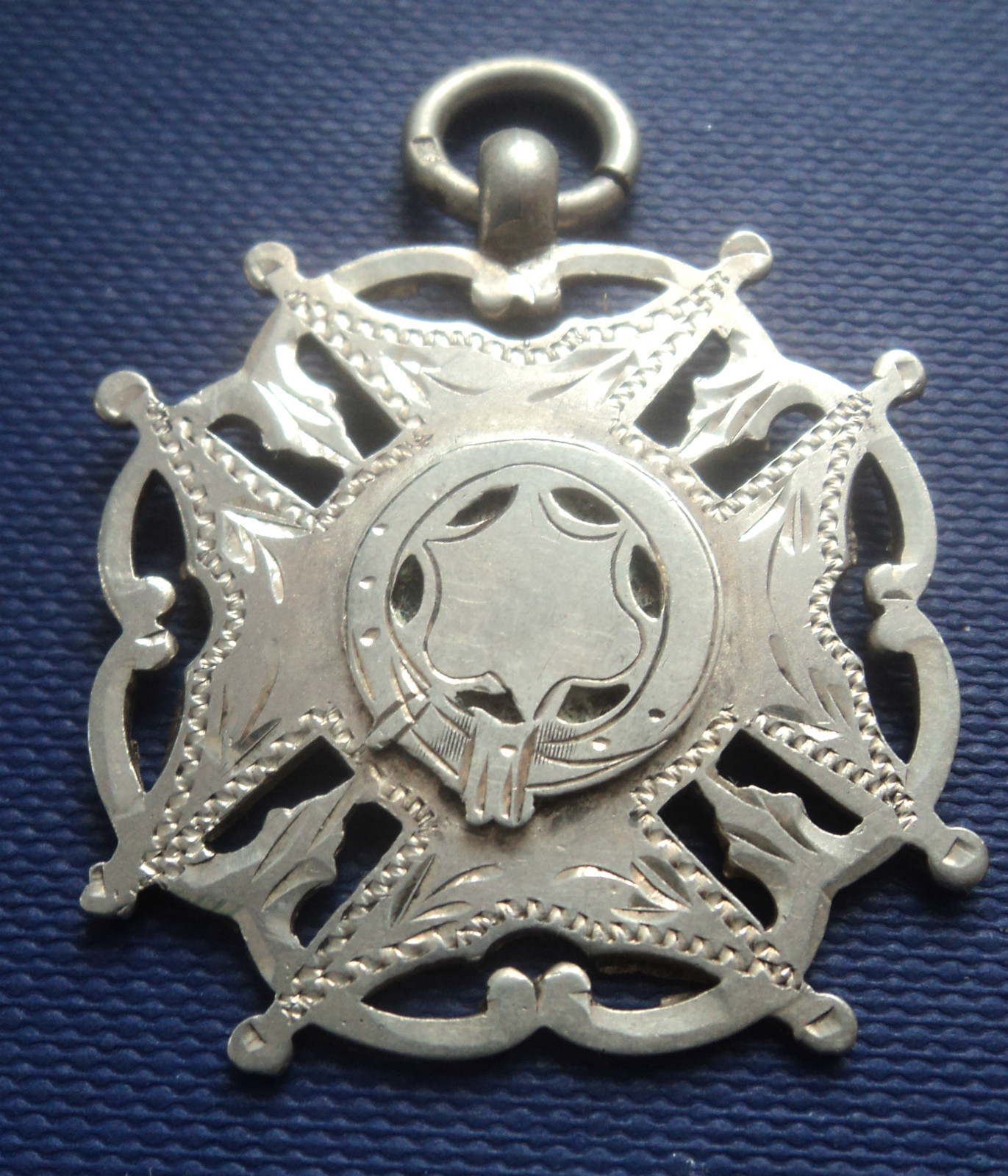 Attractive LARGE Stg Silver Fob Medal 1900  - William Hair Haseler