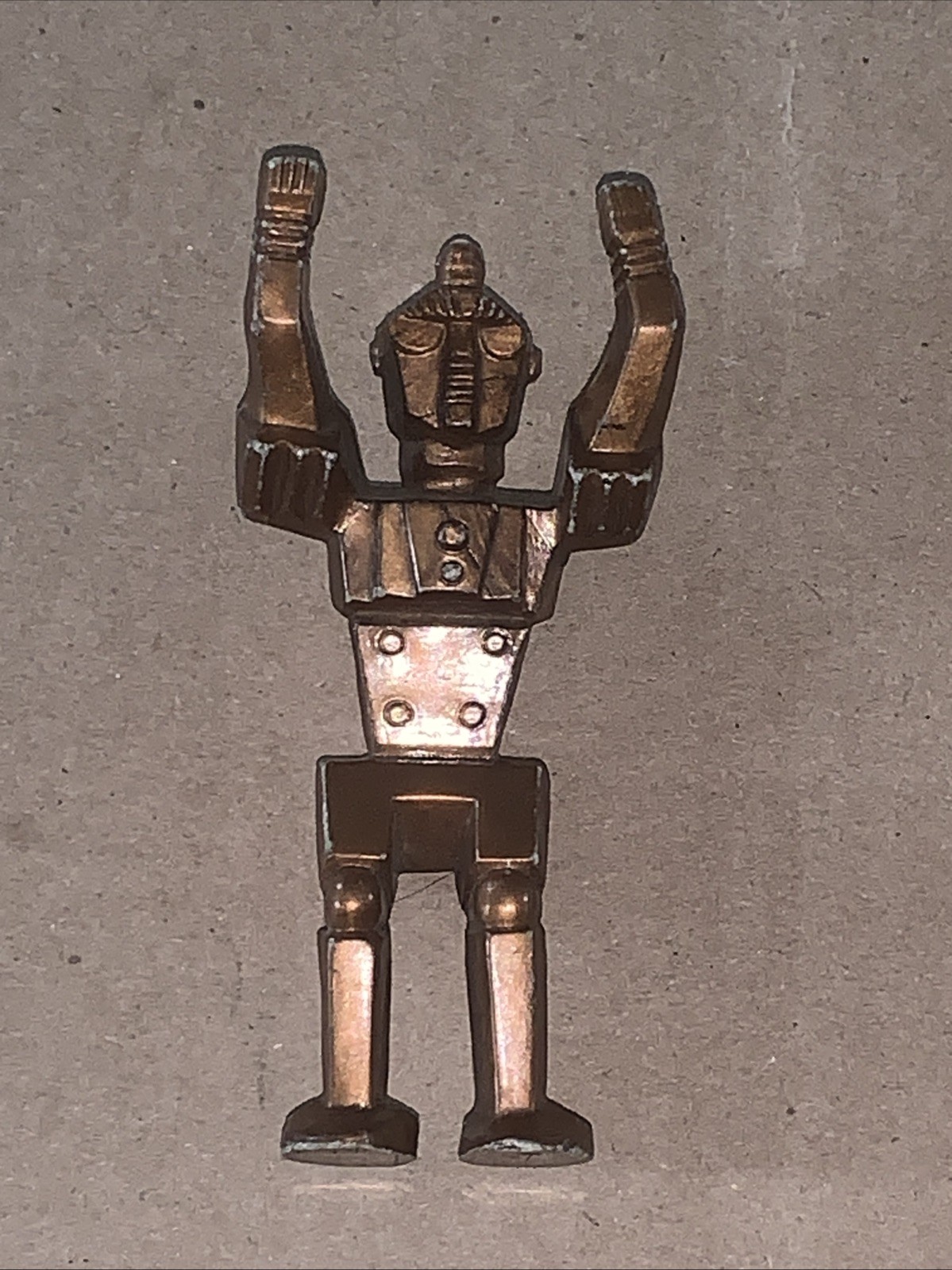 Vintage 1950s Ajax Archer Bronze Hard Plastic Spaceman Robot 3.75"