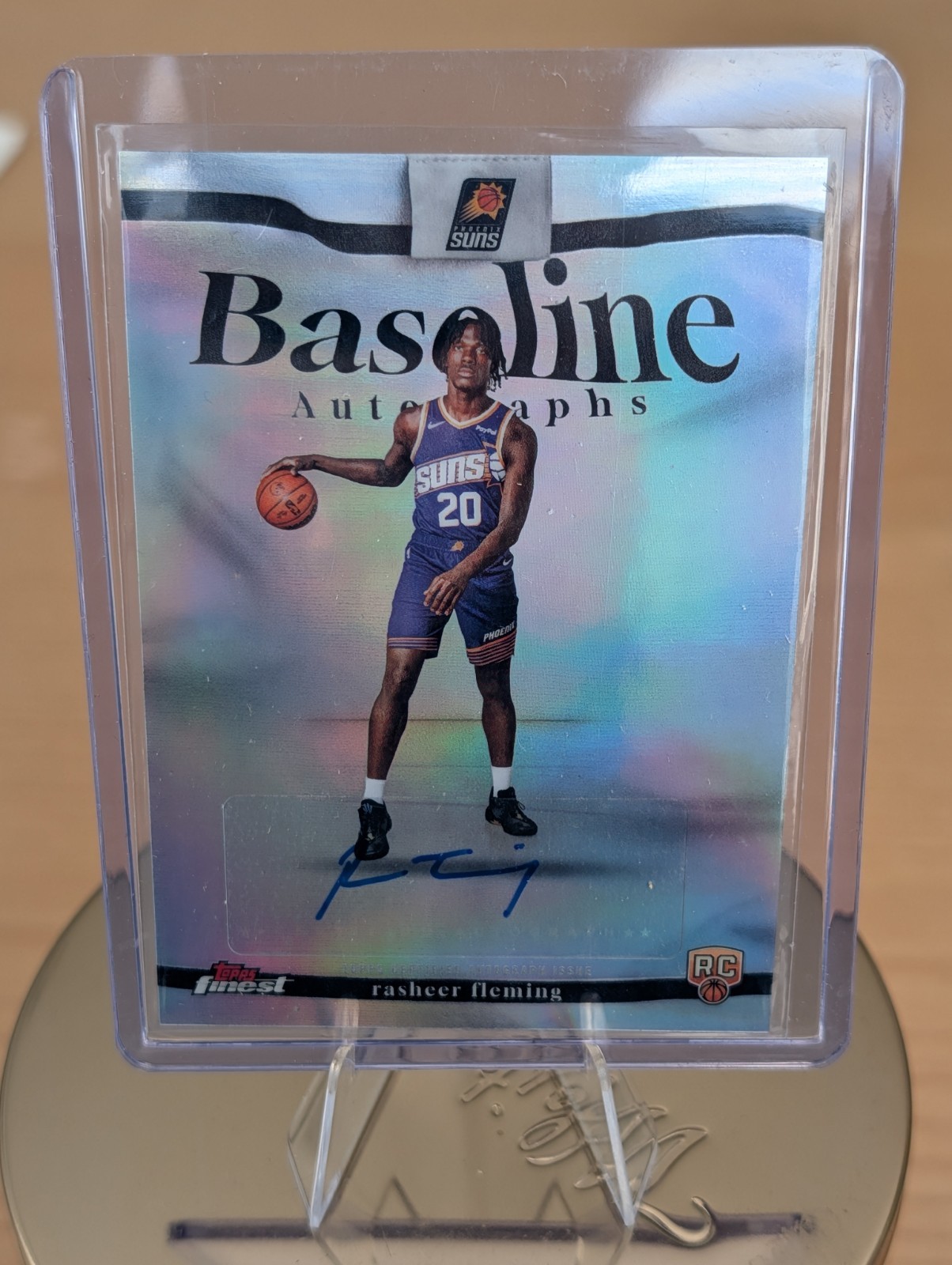 2025-26 Topps Finest Rasheer Fleming Baseline Refractor Auto Phoenix Suns Rookie