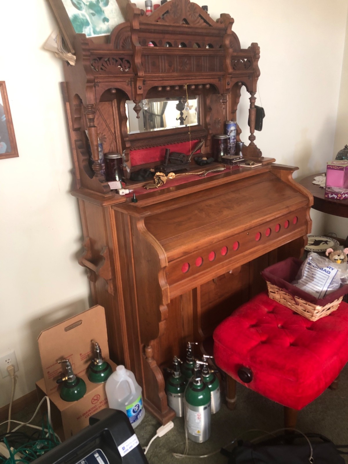 antique pump organ