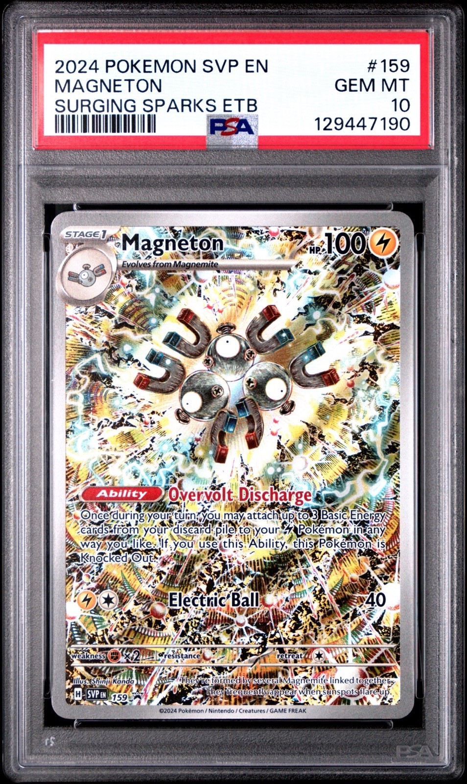 2024 POKEMON SVP EN-SV BLACK STAR PROMO #159 MAGNETON PSA 10