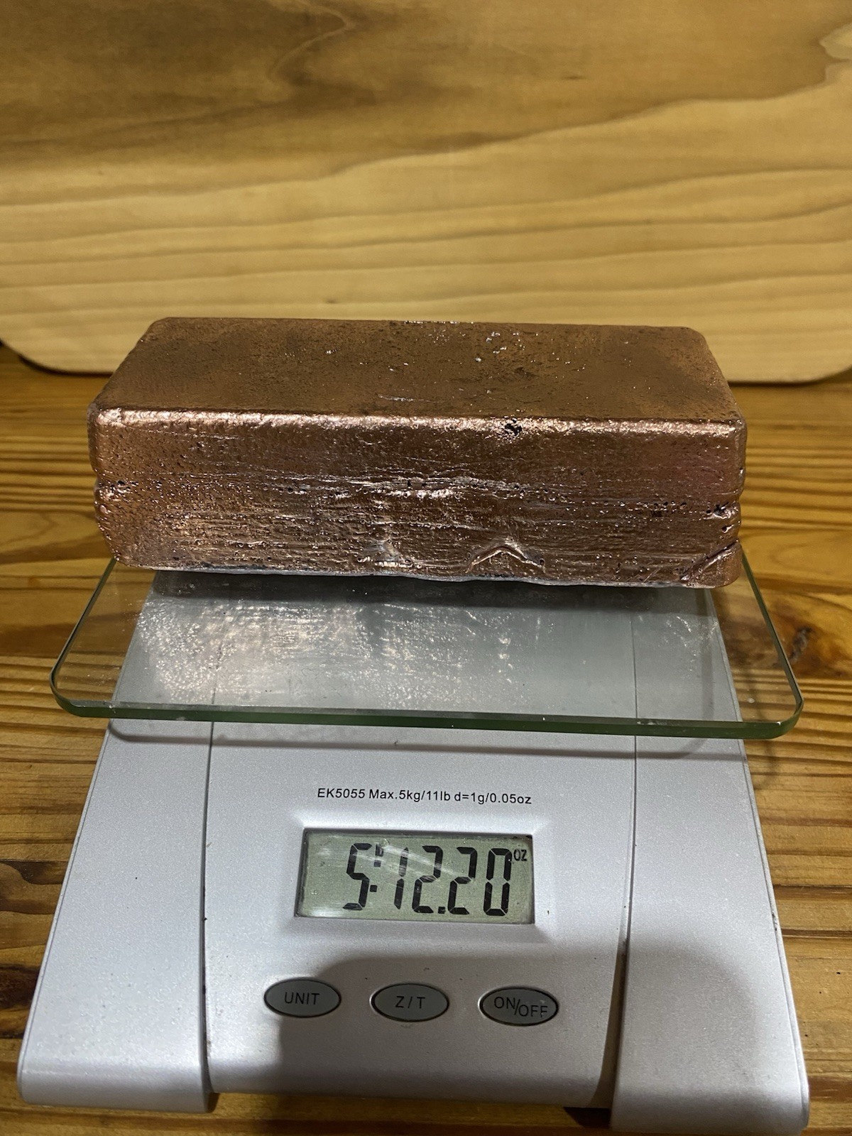 5 Lb 12oz Copper Bar/Ingot .999 Hand Poured