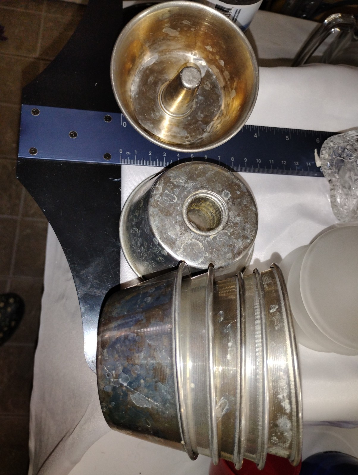 Seven Mini Angel Food/Bundt Cake Pans Vintage 3.5 Inches x 1.5” Deep Aluminum