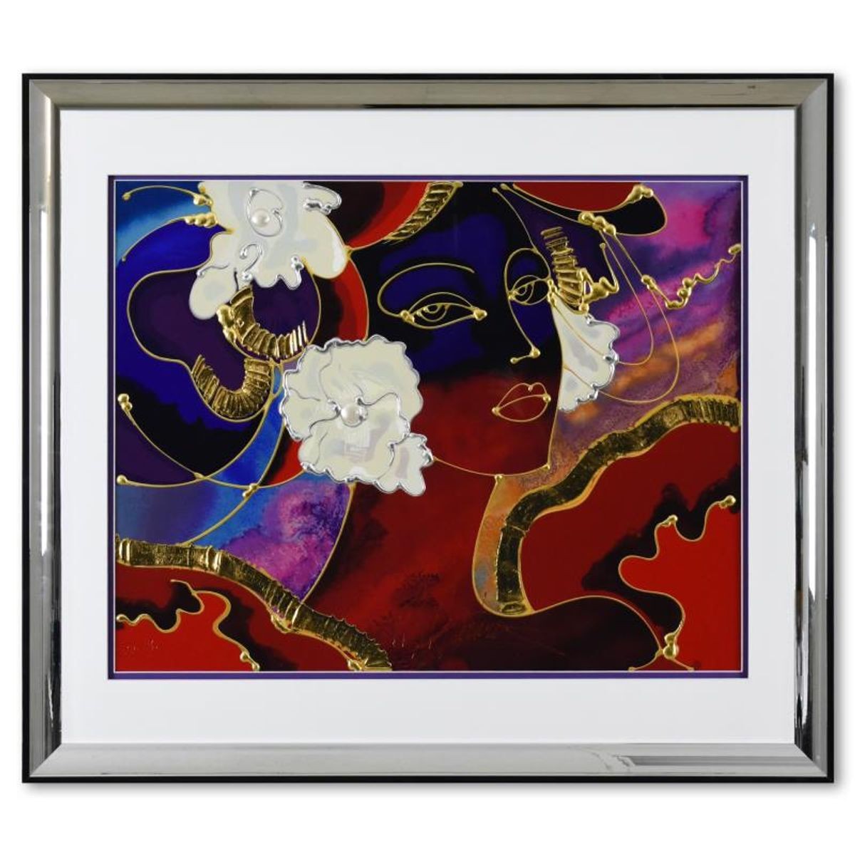 Martiros Manoukian, "Golden Shimmer" Framed Limited Edition Mixed Media Silkscre