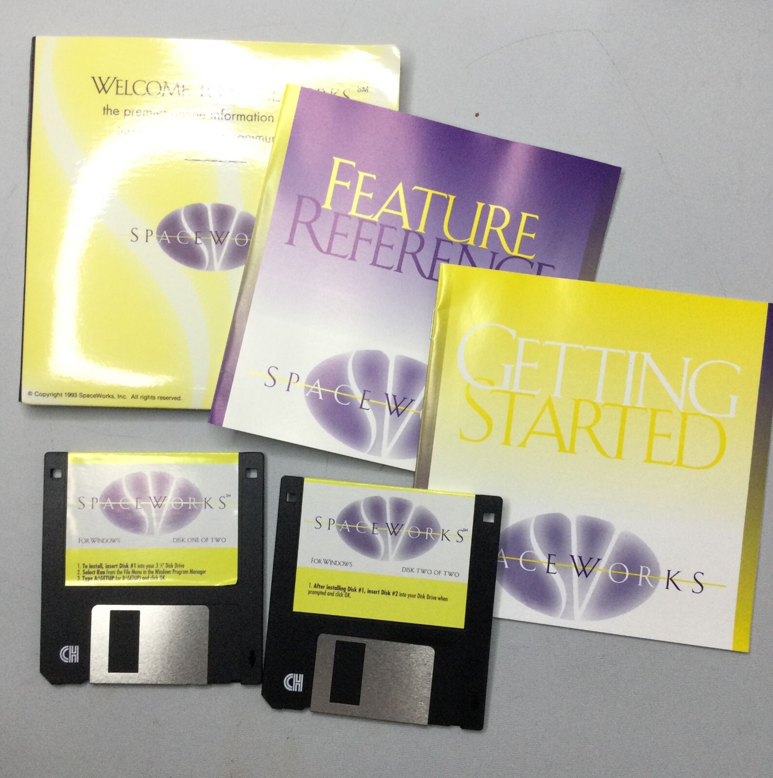 Vintage 1993 Spaceworks  Interactive Business Communications Floppy Disks
