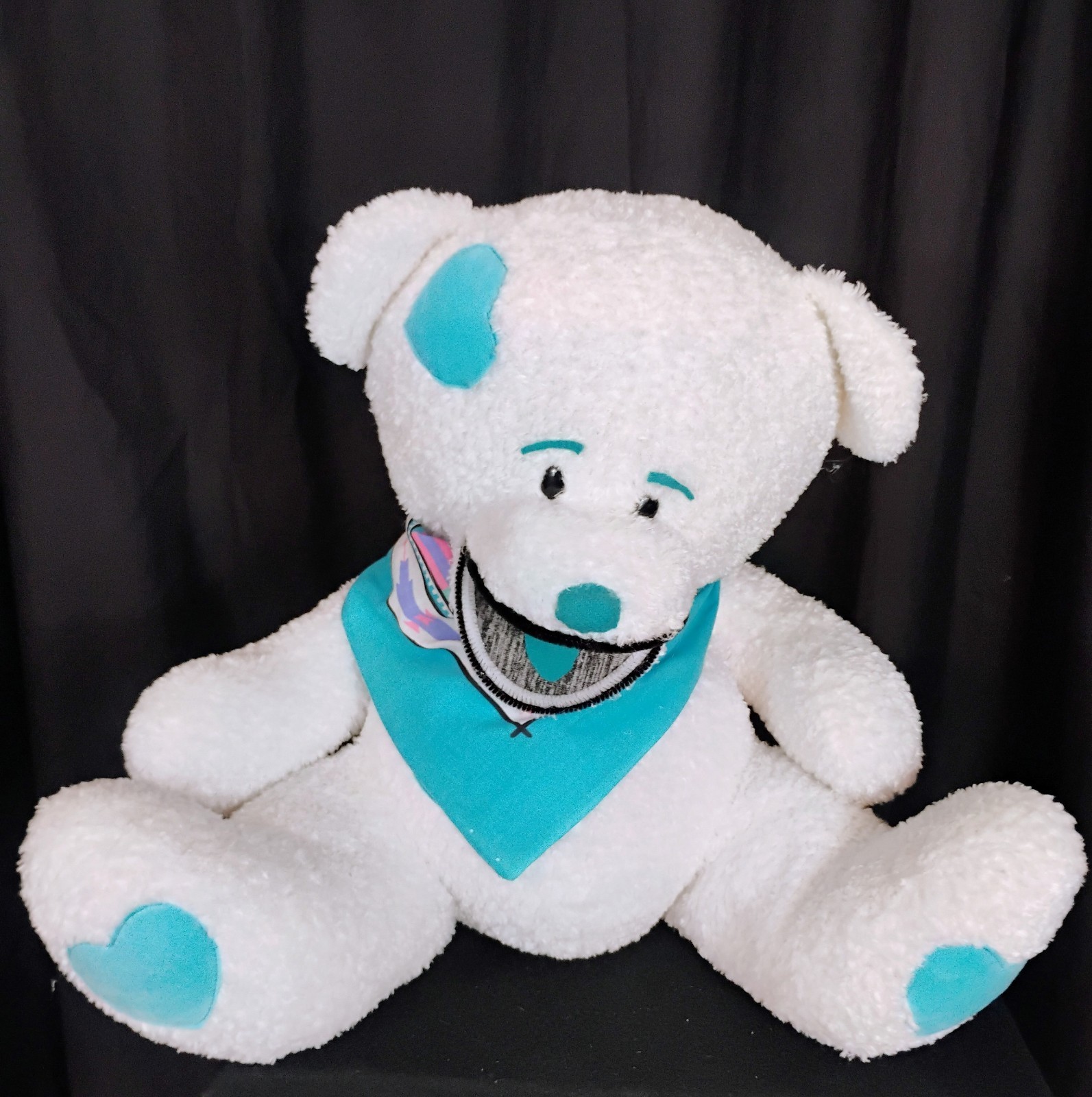 Bear ventriloquist dummy puppet teddy white cute 18 x 16 x 12 #107