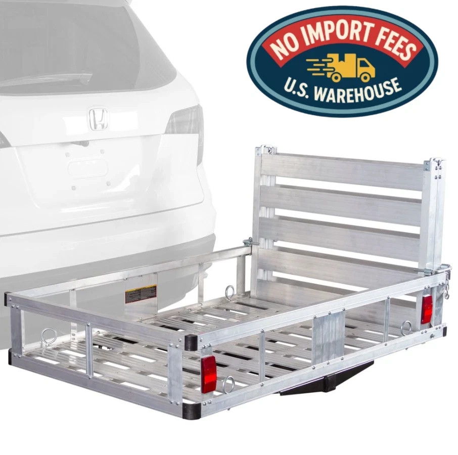 Elevate Outdoor Aluminum Basket Deluxe Cargo Carrier with Ramp 500 lb Capacity