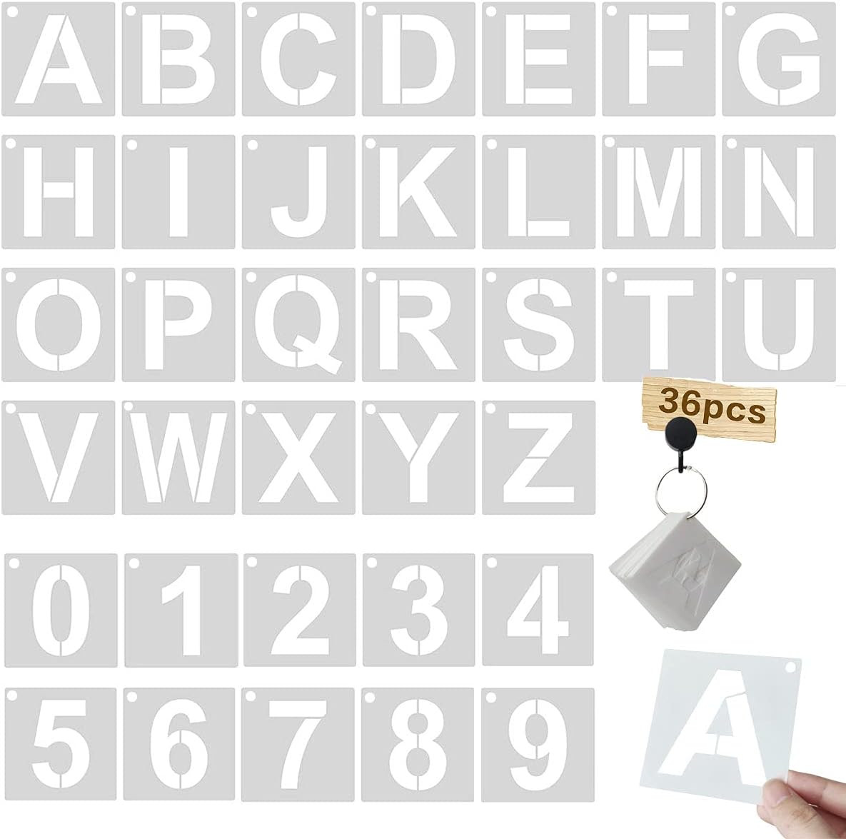1 Inch Letter Stencils Kit, Alphabet Art Craft Stencils, Reusable Plastic Letter