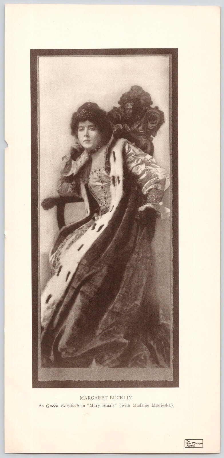 1906 Actress  Claire Maentz. McIntosh Burr Print