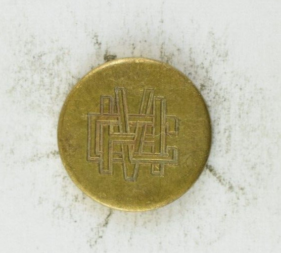 19th C. Valley Hunt Club ? 1 Piece Uniform Button Vintage Original L7A