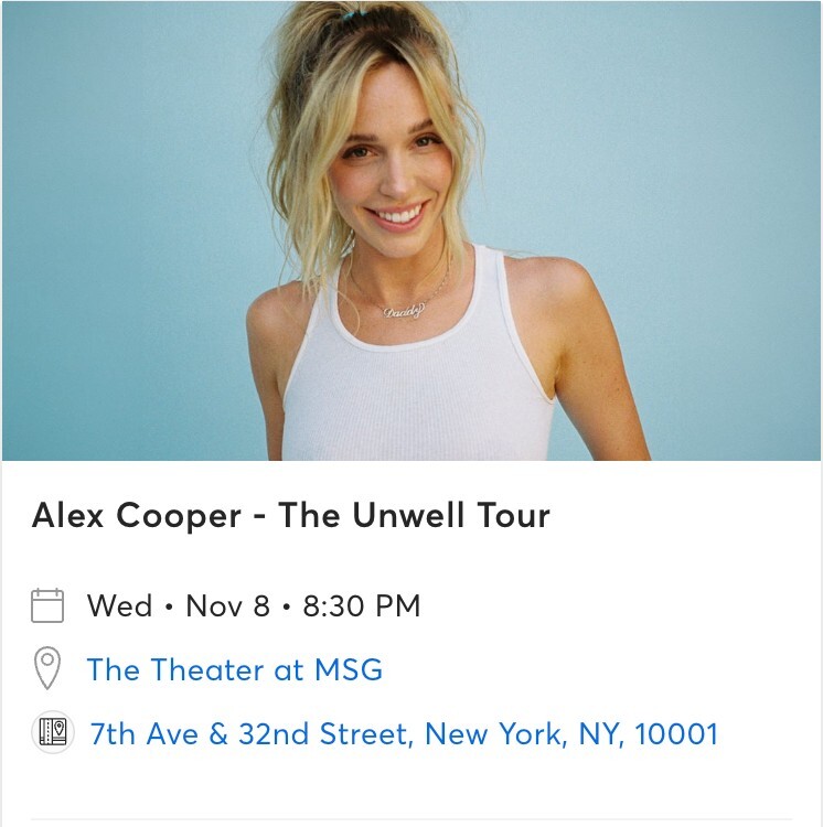 Alex Cooper Unwell Tour Tickets