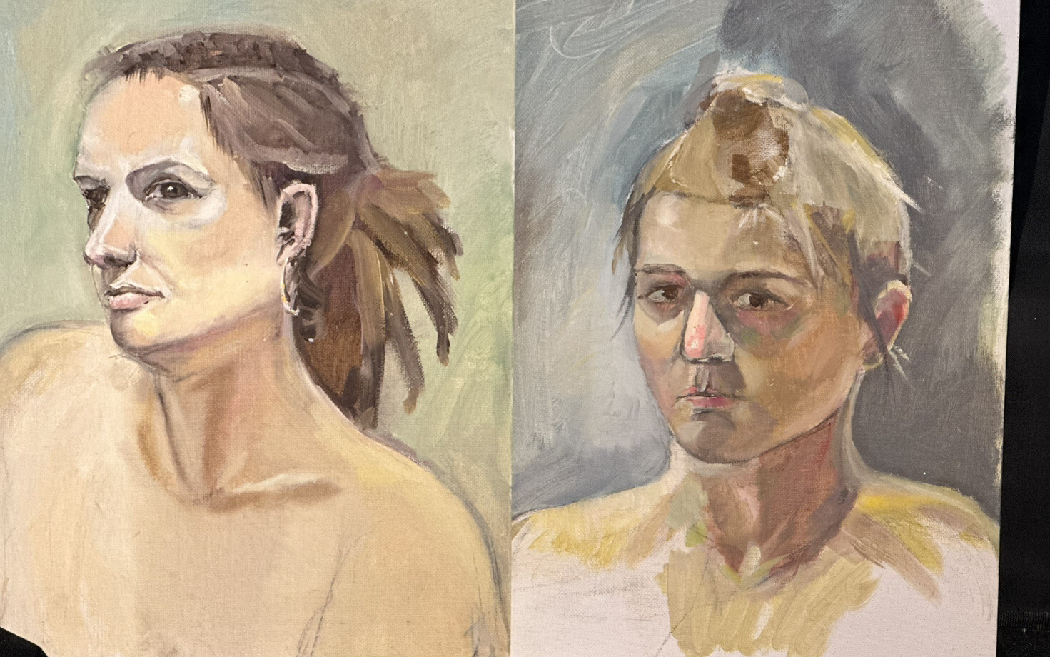 Oil Canvas ￼Original  Ukrainian artist female face price For 1 Academic Sketch