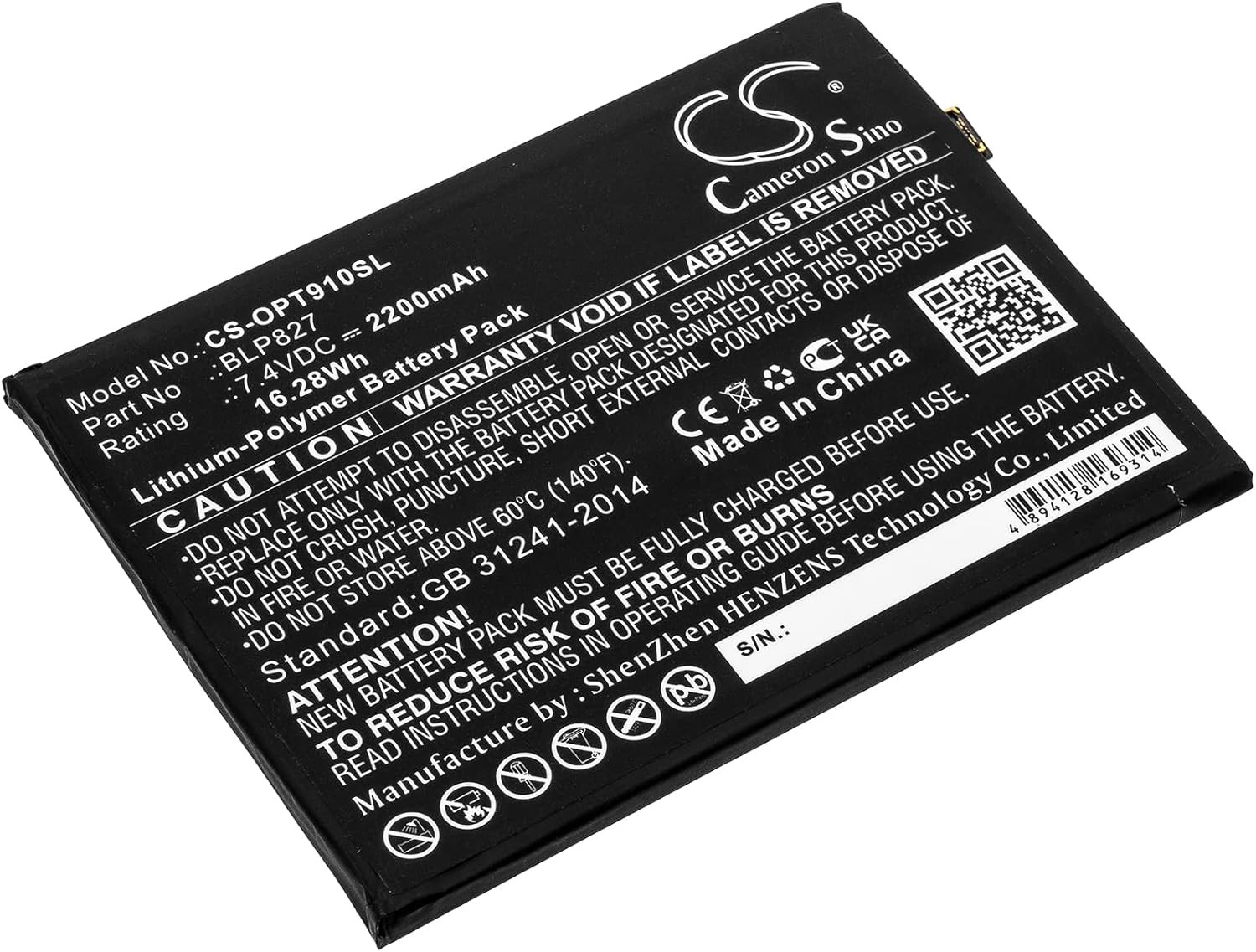 CS Kerui New 2200Mah Replacement Battery for 9 Pro 5G, LE2120, LE2121, LE2123, L