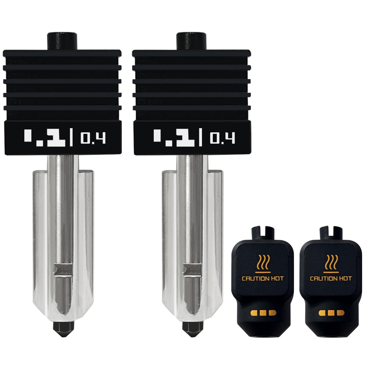 2PCS H2S/H2D Combo/P2S Hotend Kits 0.4mm Hardened Steel Nozzles- for 3D Printer 