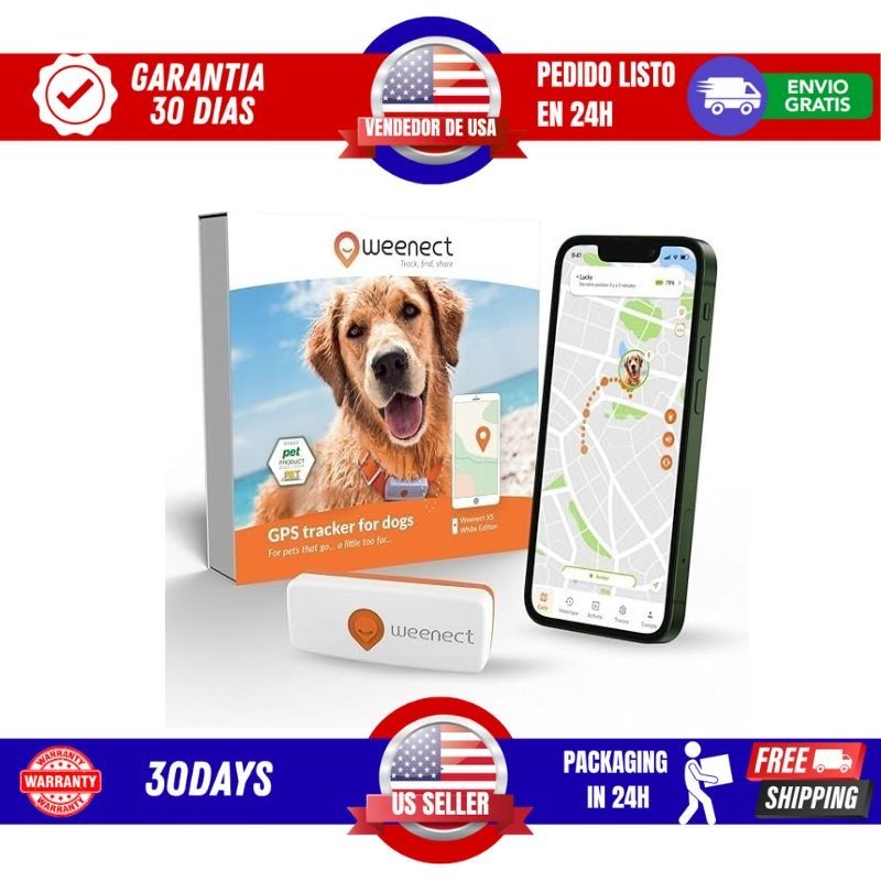 Weenect Dog XS GPS Tracker – Real-Time Waterproof Mini for Small Dogs NEW