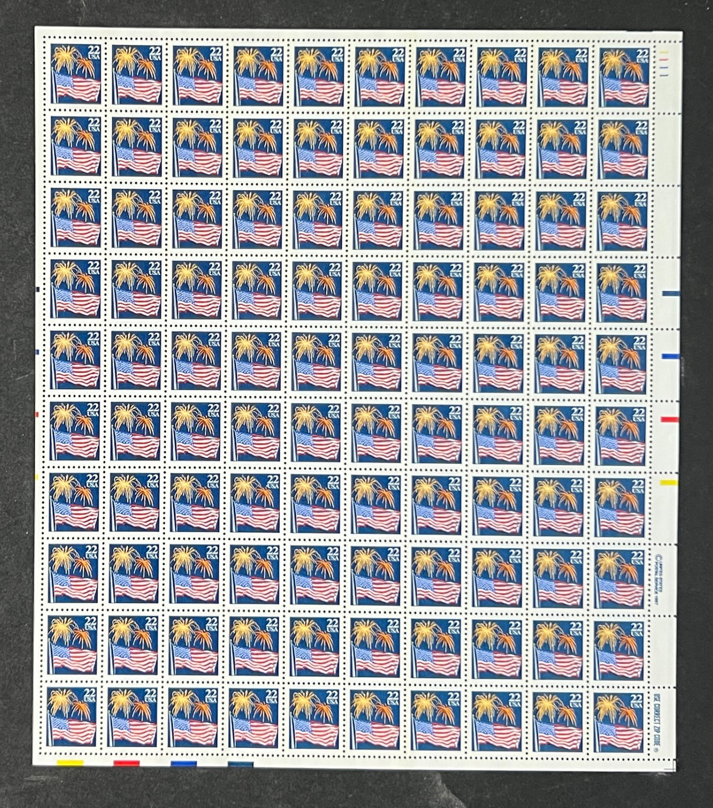 US 2276 Mint Sheet (MNH) Flag & Fireworks 22-Cent 1987 ZAYIX