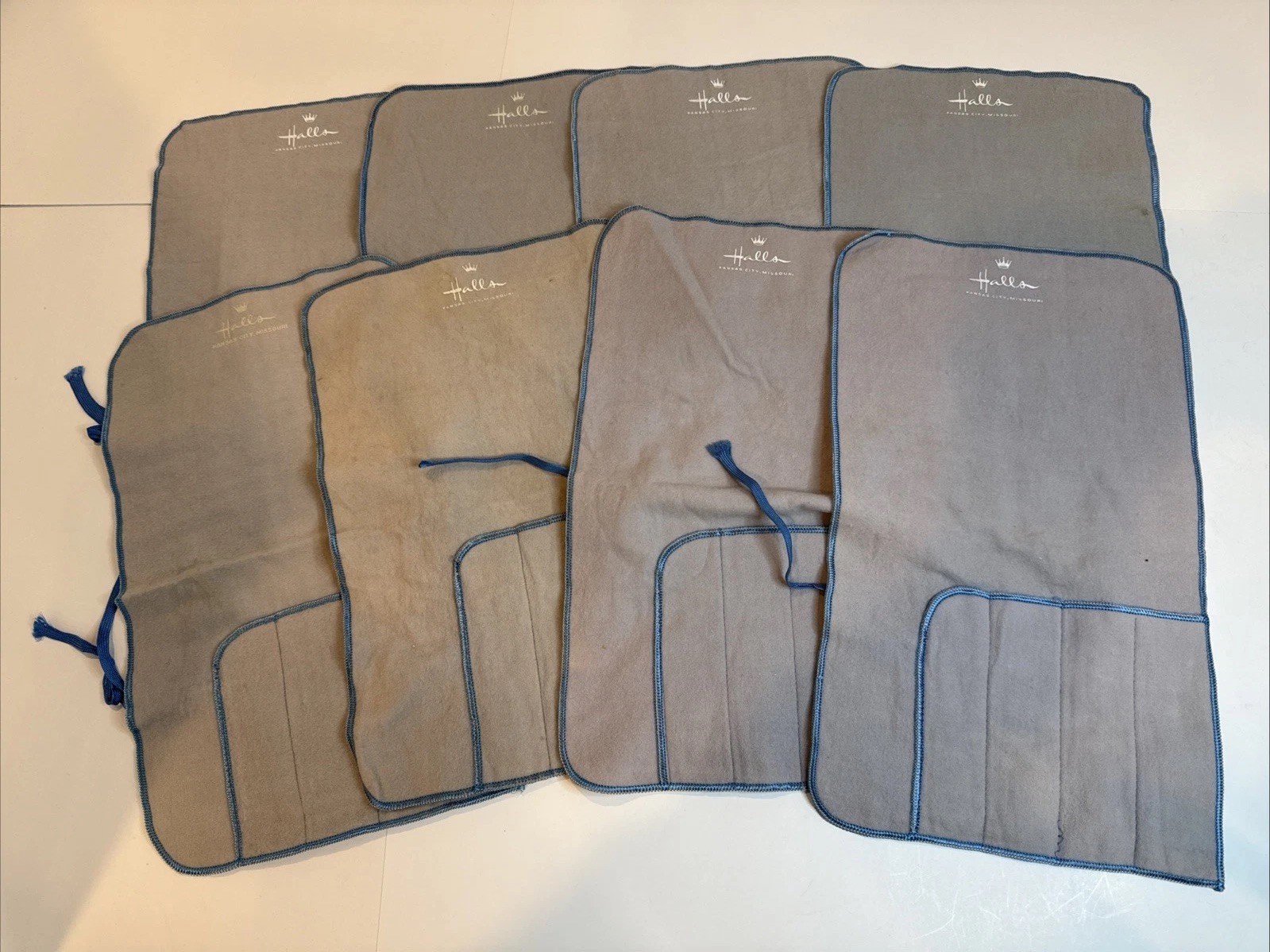 8 Hall's Silver 4 Pocket Felts Cloth Anti Tarnish Polishing Storage Bags 8"x13"