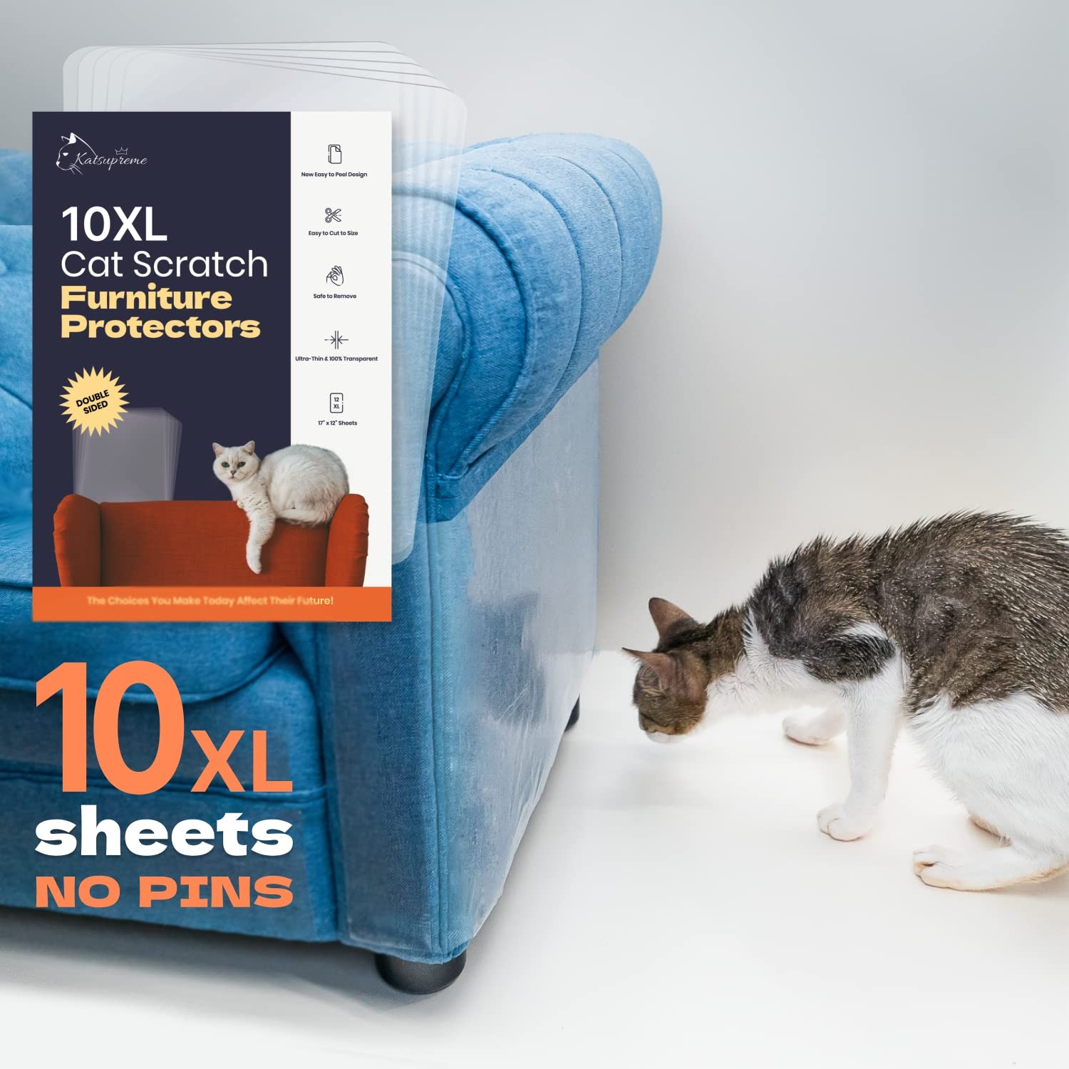 Invisible Couch Protector Sheets 10 Extra Large Clear Durable Customizable