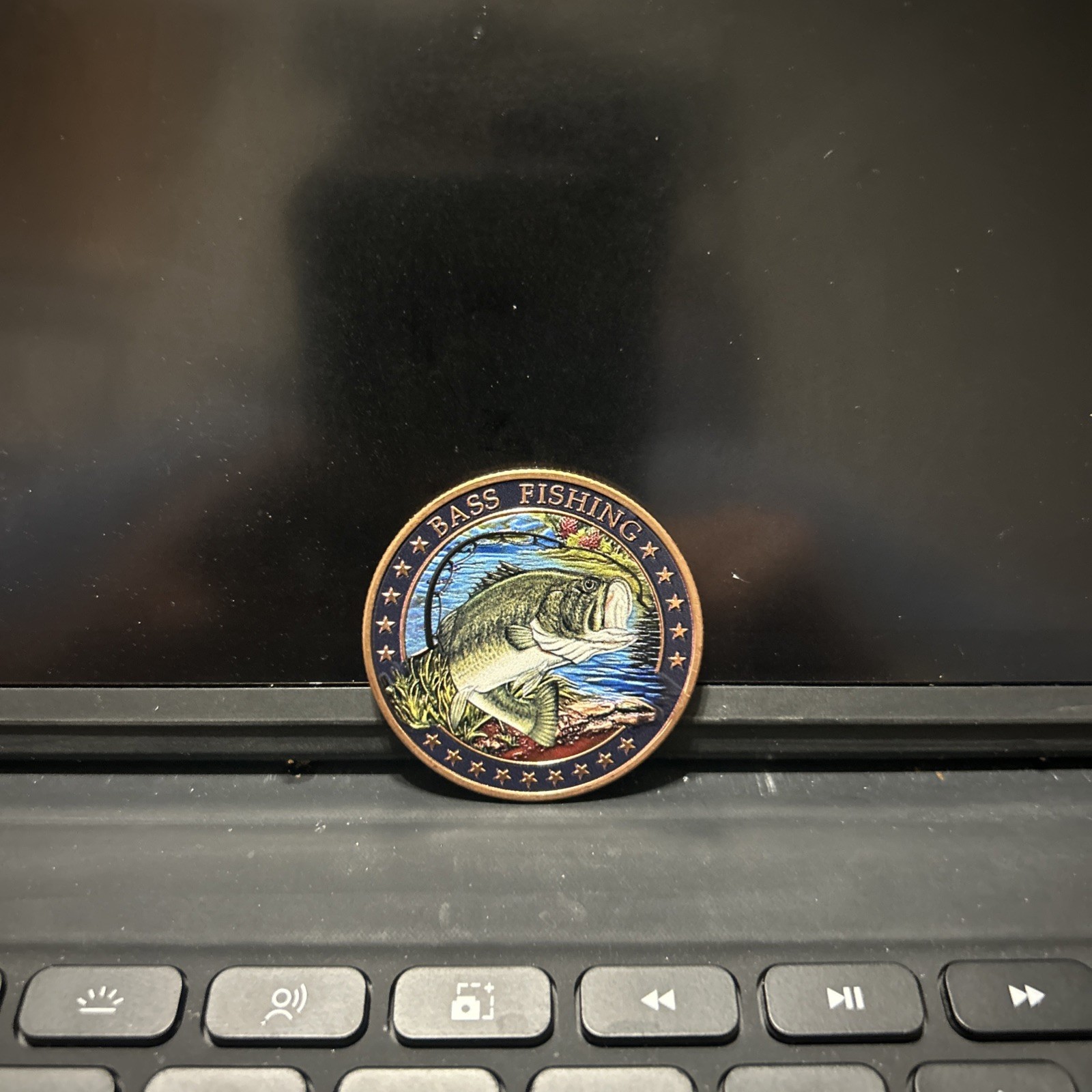 1oz Colorized Bass Fishing Copper Round