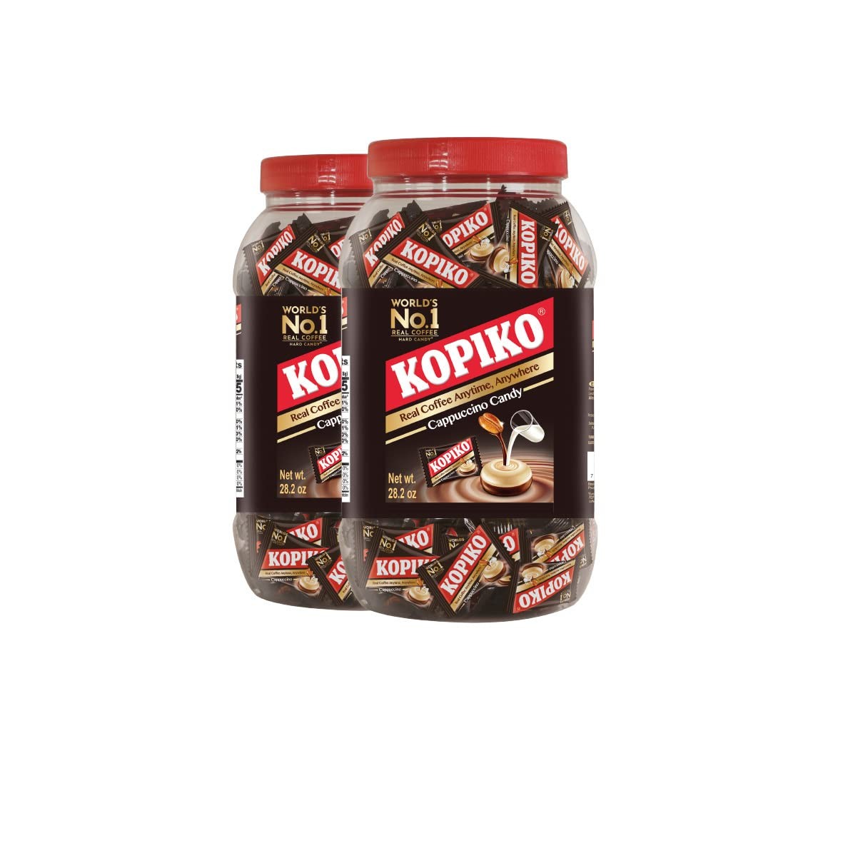 Kopiko Cappuccino Candy (28.2oz Jar) - Your Take-Out Pocket Coffee for Every Occ