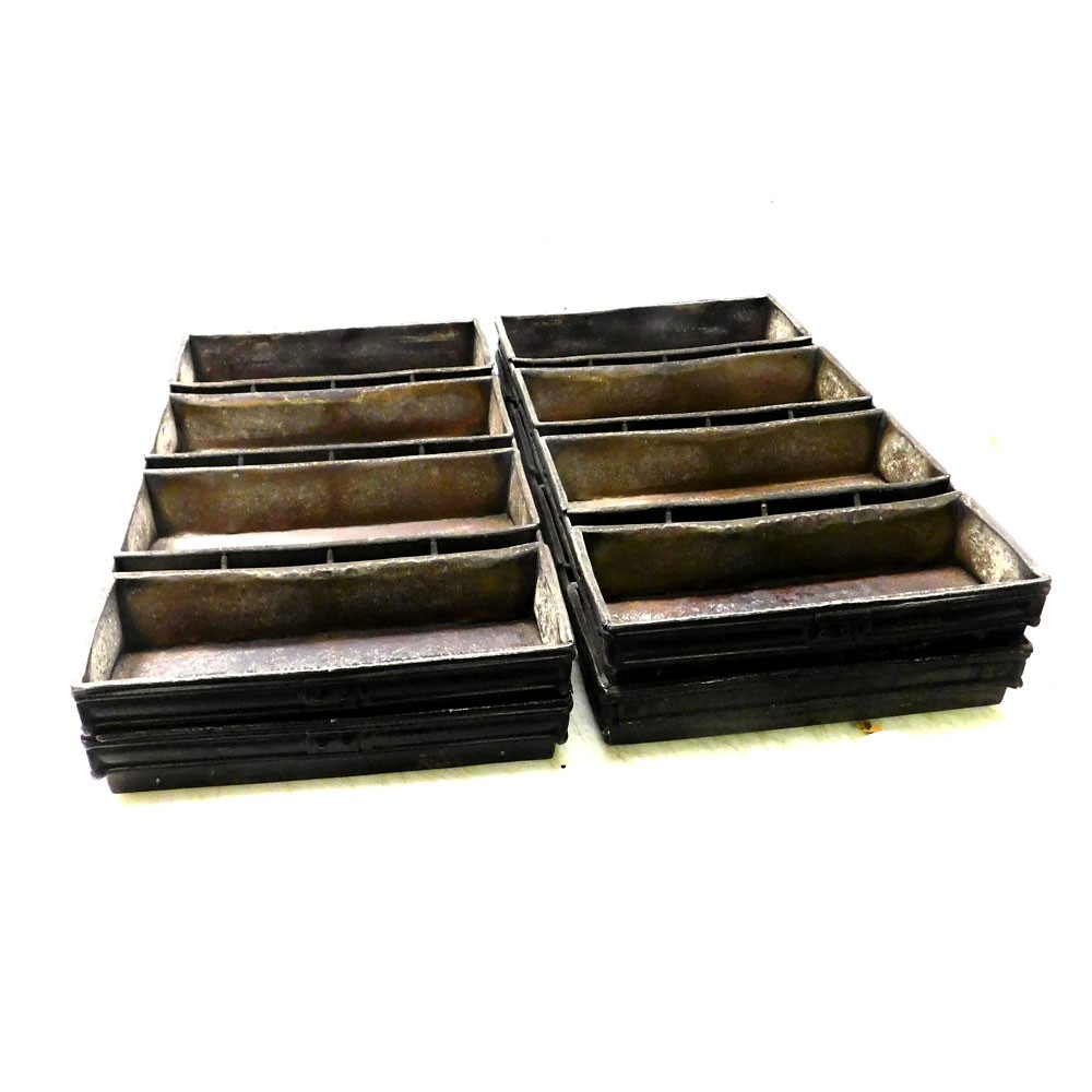 (Lot of 4) Ekco 56 4-Strap Commercial Baking Pans 25"L x 15"W x 2.5"H Steel