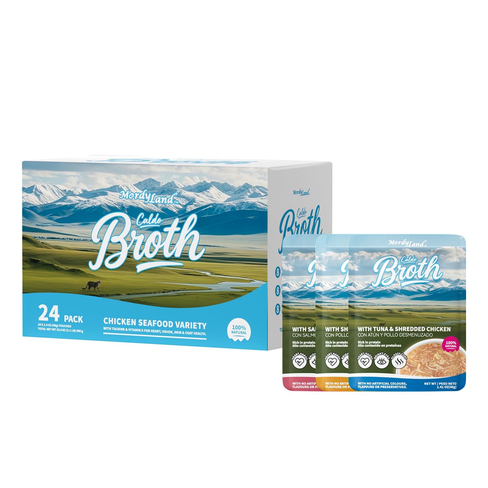 Cat Food Topper Chicken & Seafood Variety Pack 24 Pouches 1.41 oz Each