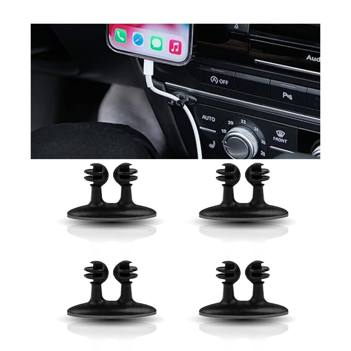 4PCS Car Cable Clips USB Line Clip Holder for Car, Durable 4PCS, 