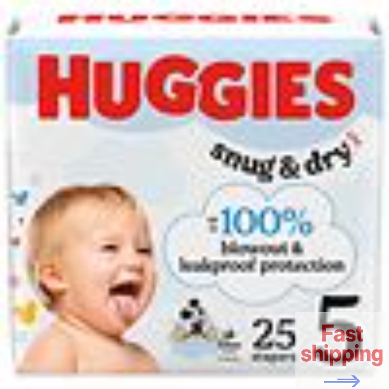 Huggies Snug & Dry Baby Diapers Unscented, Size 5 (27+ lbs), 25.0 ea