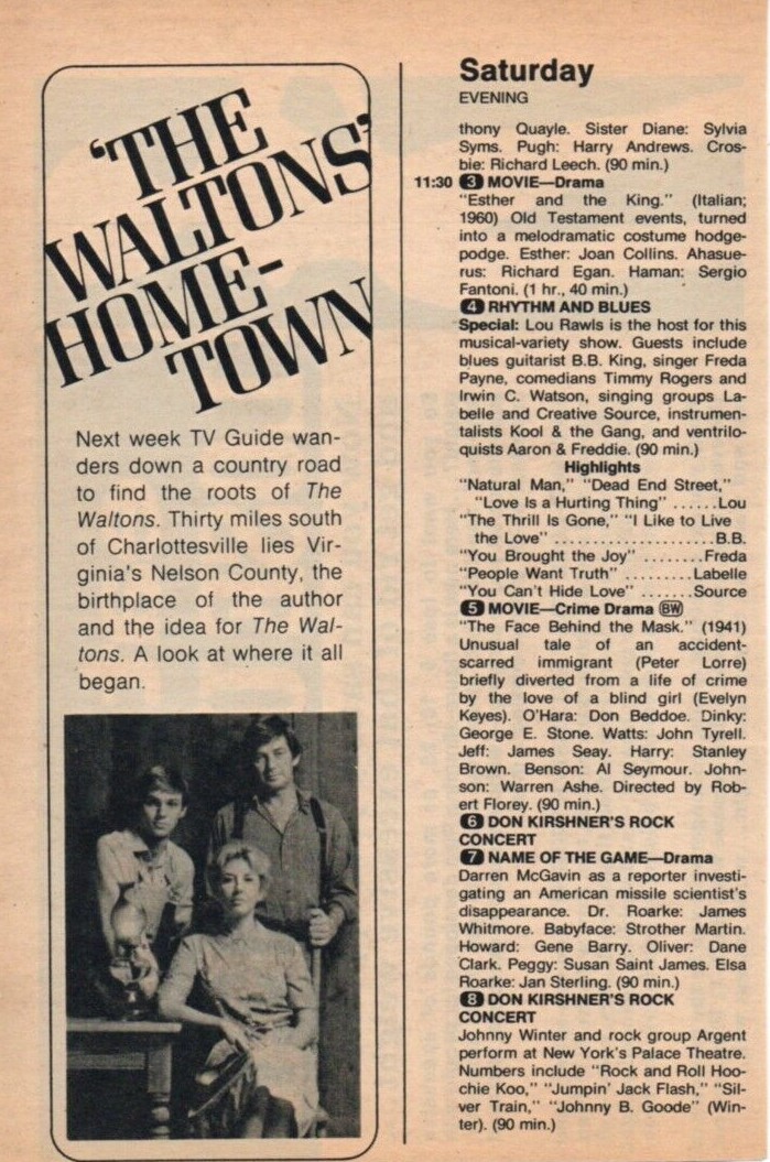 Richard Thomas Michael Learned The Waltons 1974 Picture Print Ad Clipping Page
