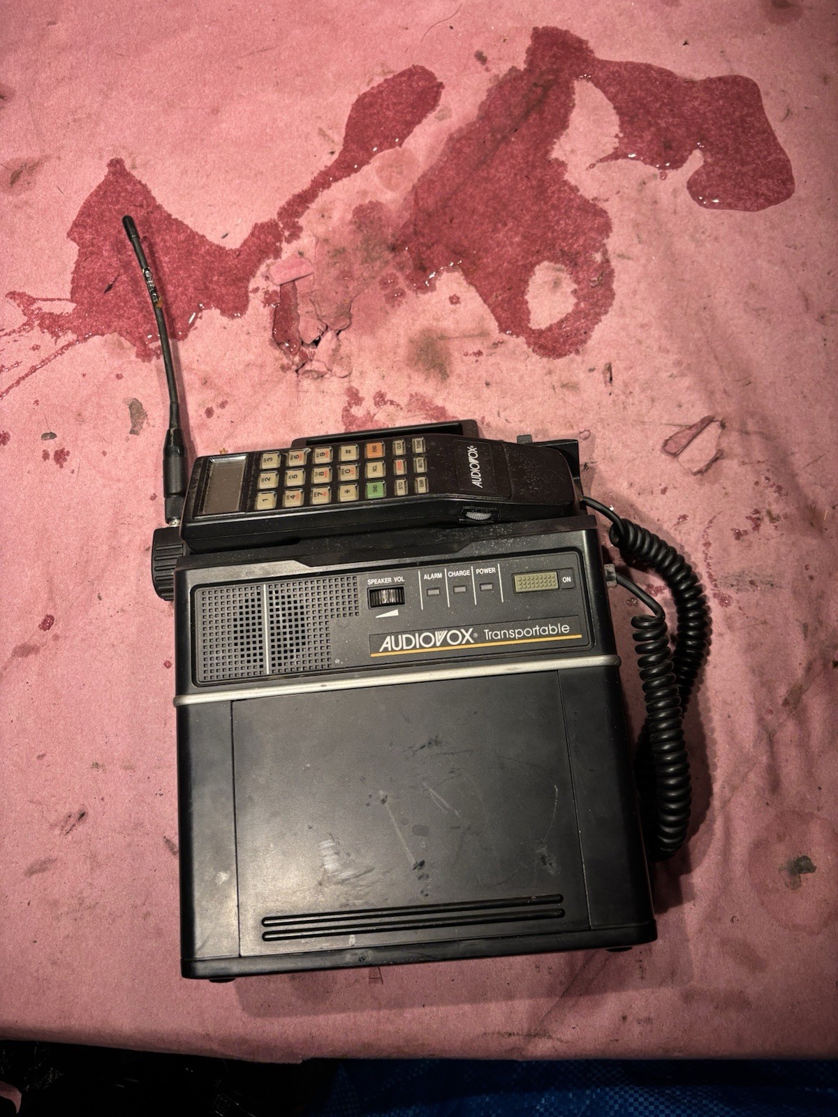 Vintage Audiovox Transportable Phone Model TCT-100 Complete With Power Cord