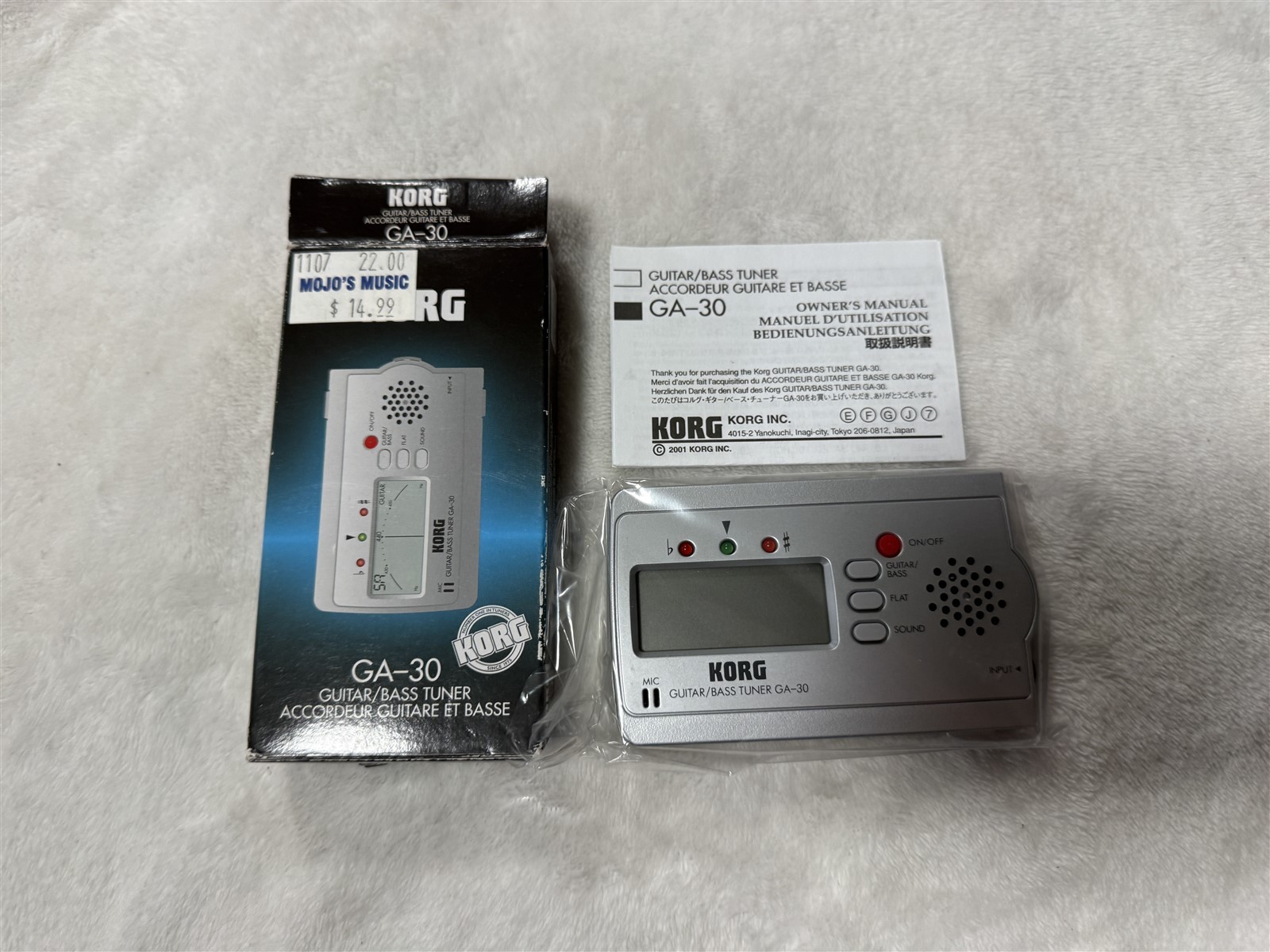 NEW KORG GA-30 GUITAR BASS TUNER COMPLETE IN BOX