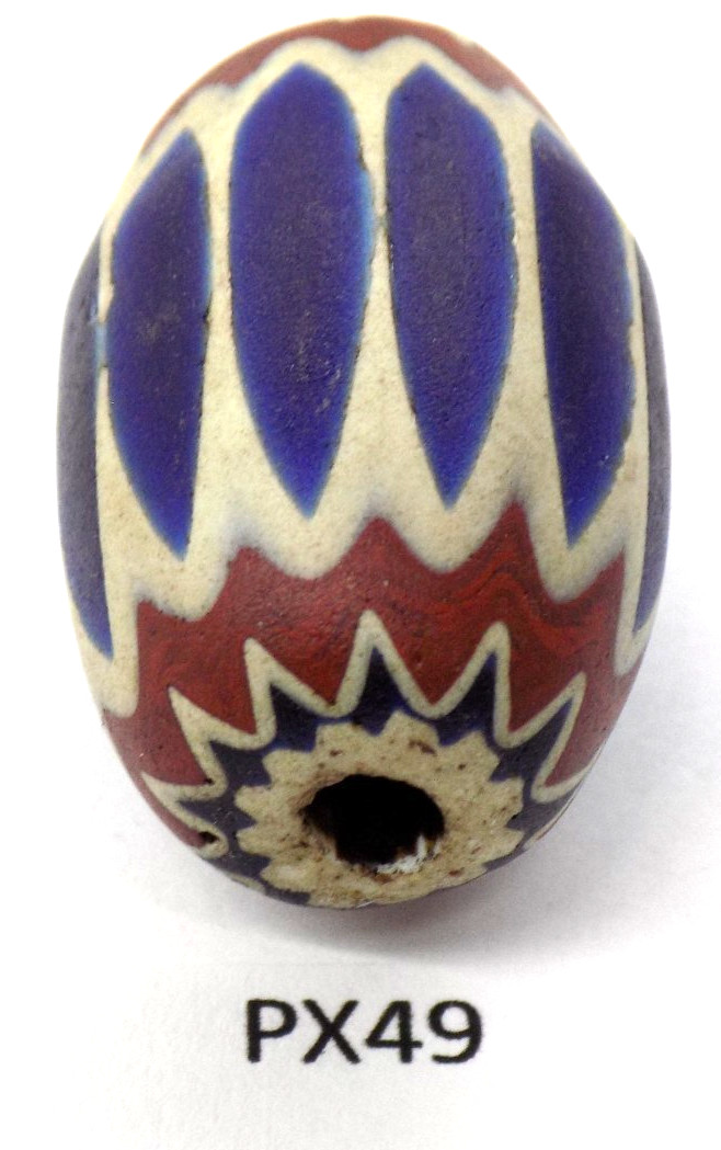 LARGE Sweet Oval Antique Venetian Chevron Trade Bead African PX49  Bg 37