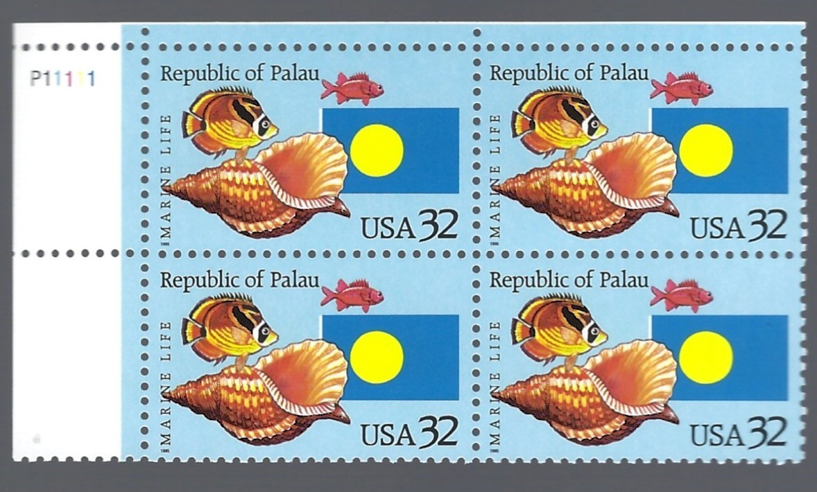 Stamp US 2999, Palau, Plate Block, MNH