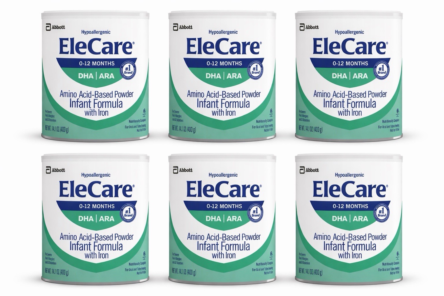 Elecare Infant Baby Formula, 14.1 oz, Case of 6 FREE SHIPPING Exp 04/26