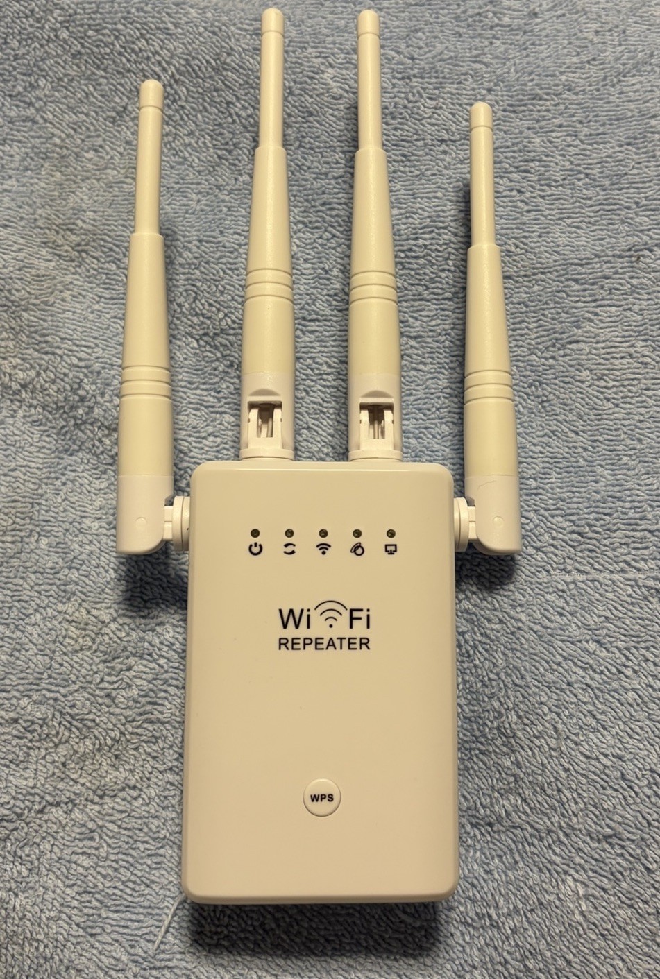 4-Antennas 300M WiFi Extender Repeater Amplifier 2.4GHz Enhancer Booster White