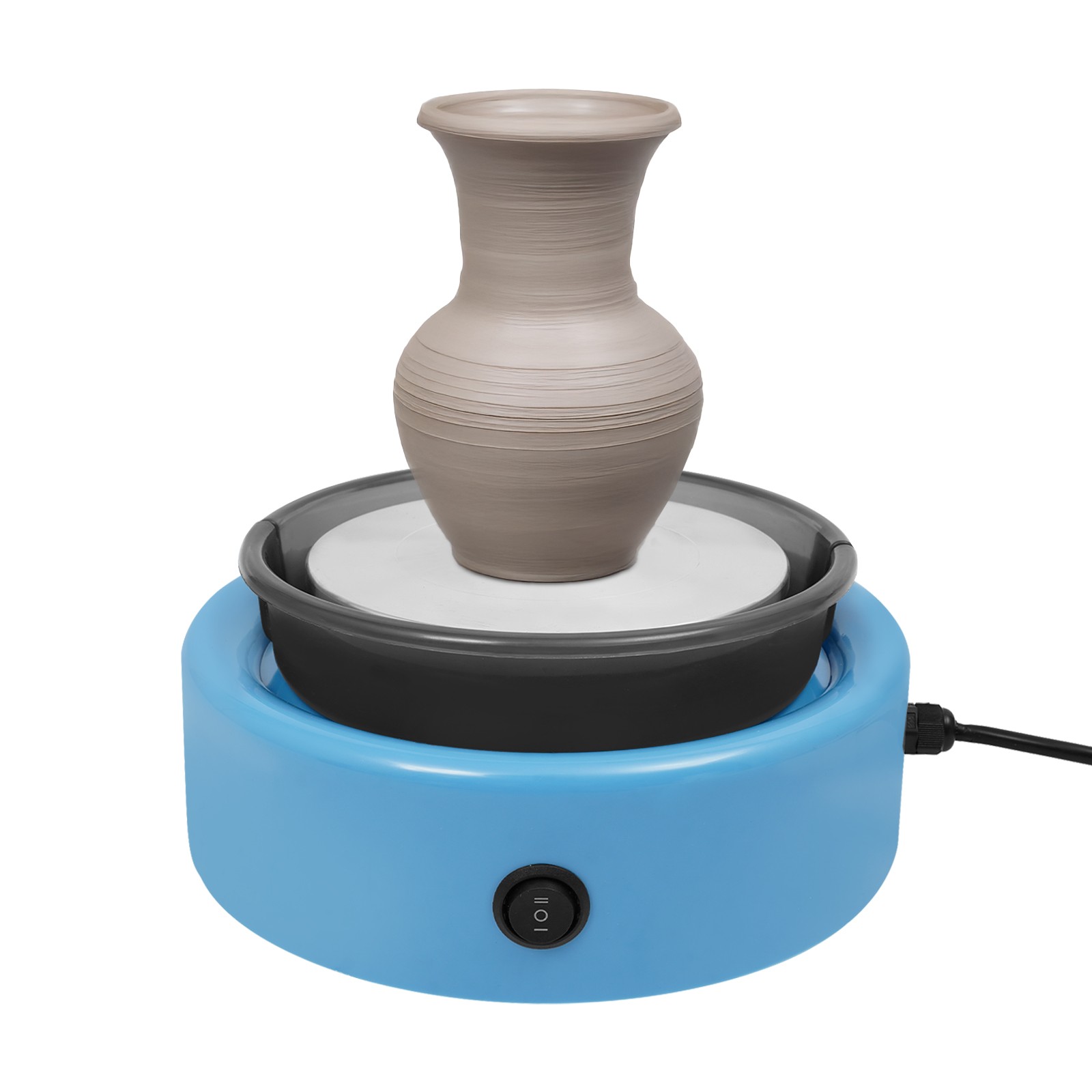 Pottery Wheel Machine Adjustable Speed Mini Pottery Machine Blue with Foot Pedal