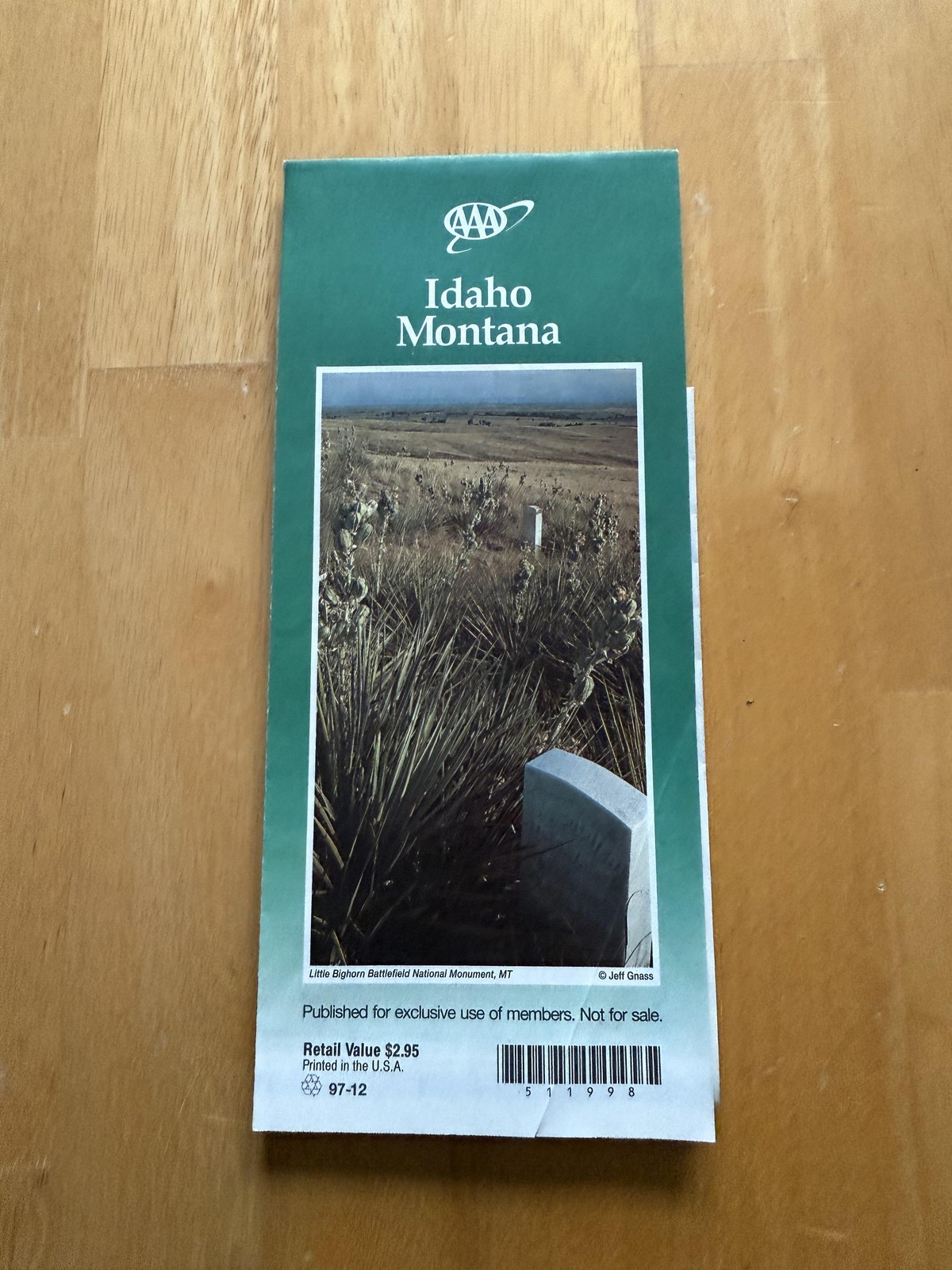 Vintage 1998 AAA Idaho Montana Highway Road Map Travel Guide Folded Brochure USA