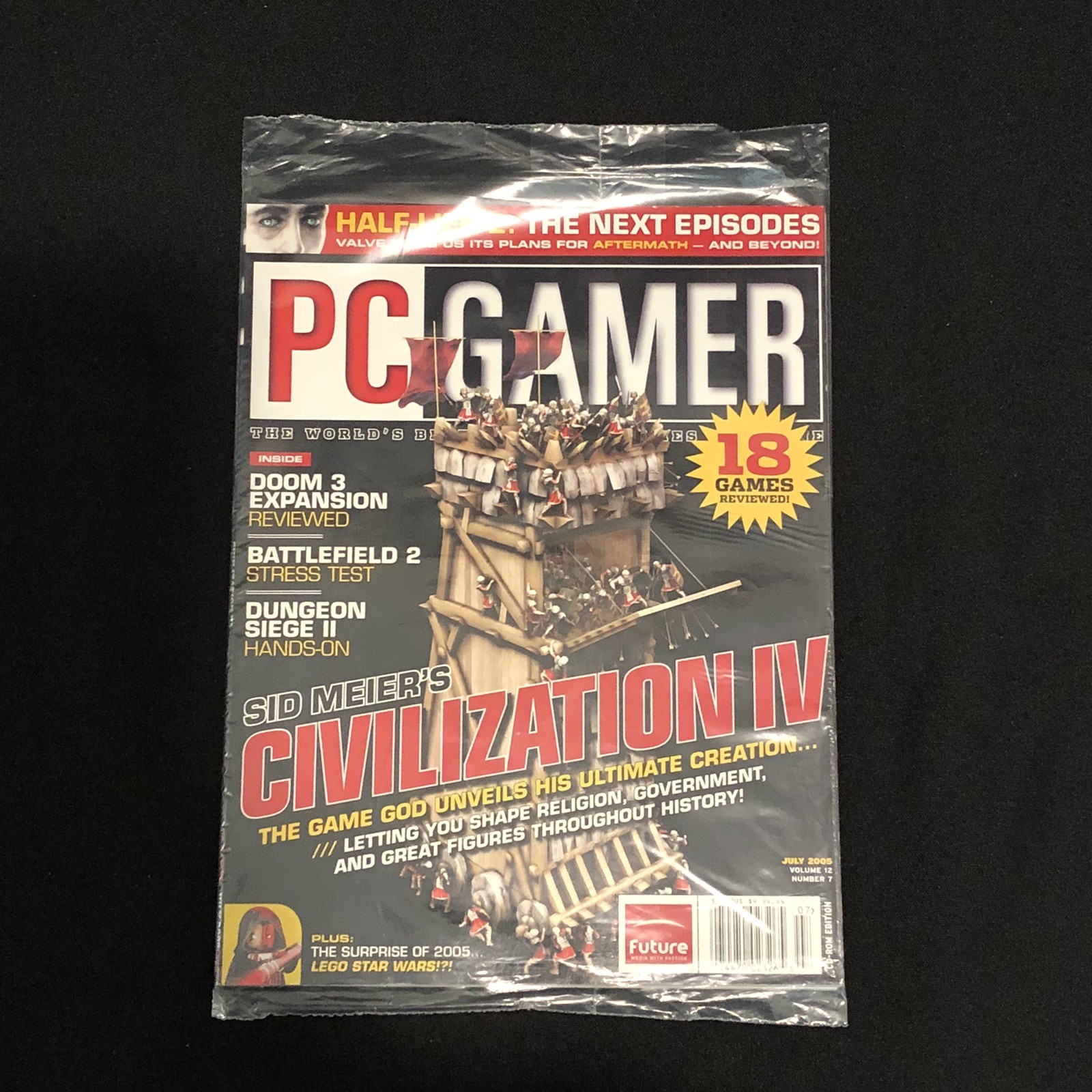 NEW PC Gamer Magazine July 2005 Vol 12 No 7 Sealed w/ Disc Civilization IV Vtg