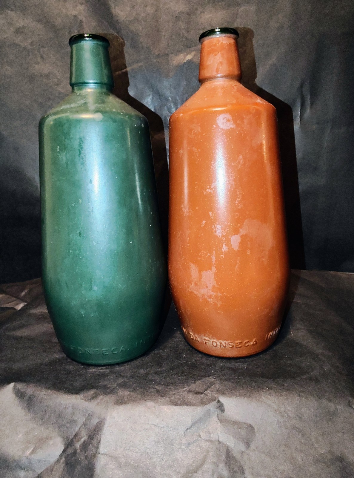 vtg Lancers Collectible Wine Bottles Green & Brown Portugal