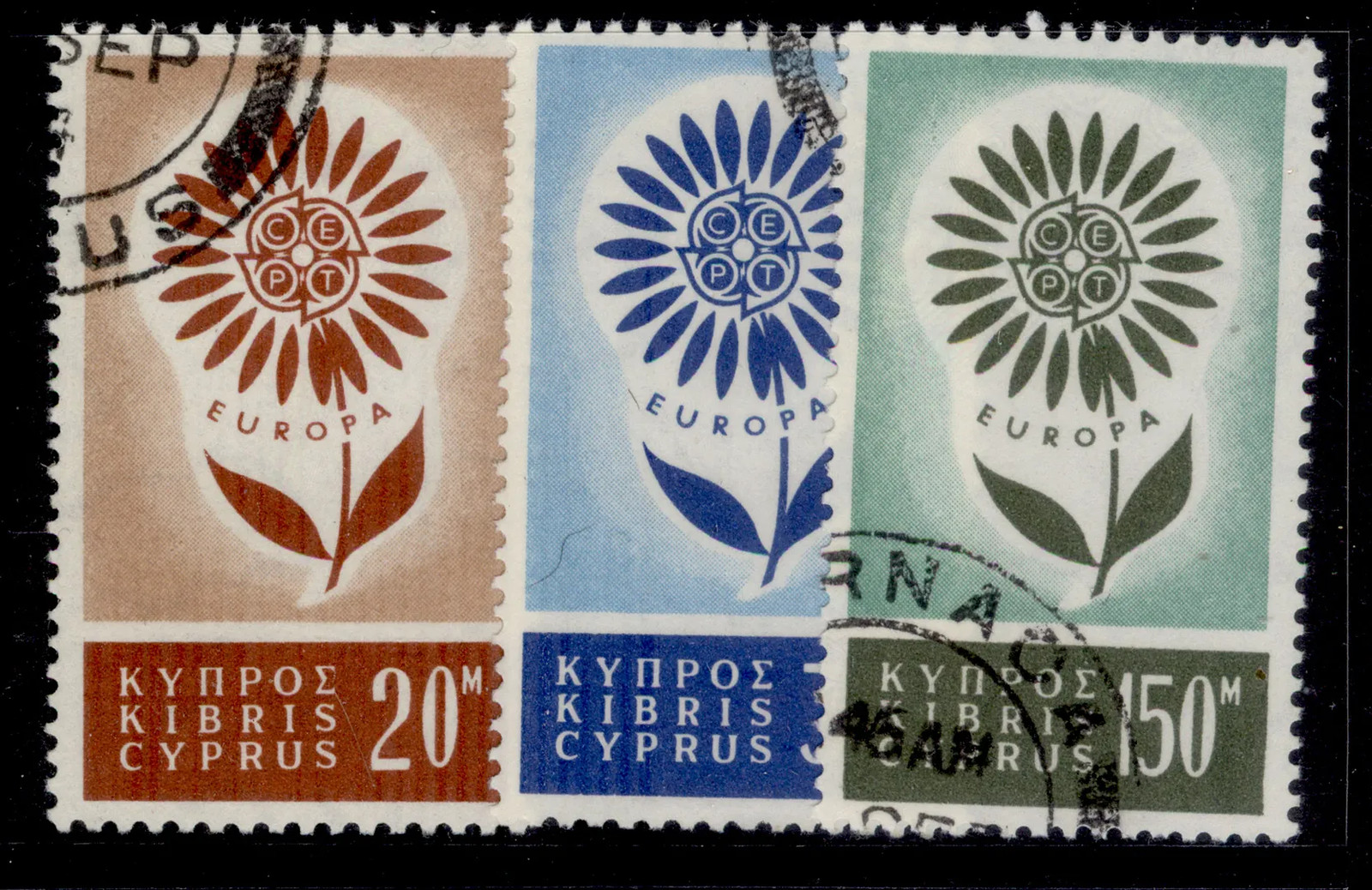 CYPRUS GVI SG249-251, 1964 europa set, FINE USED.