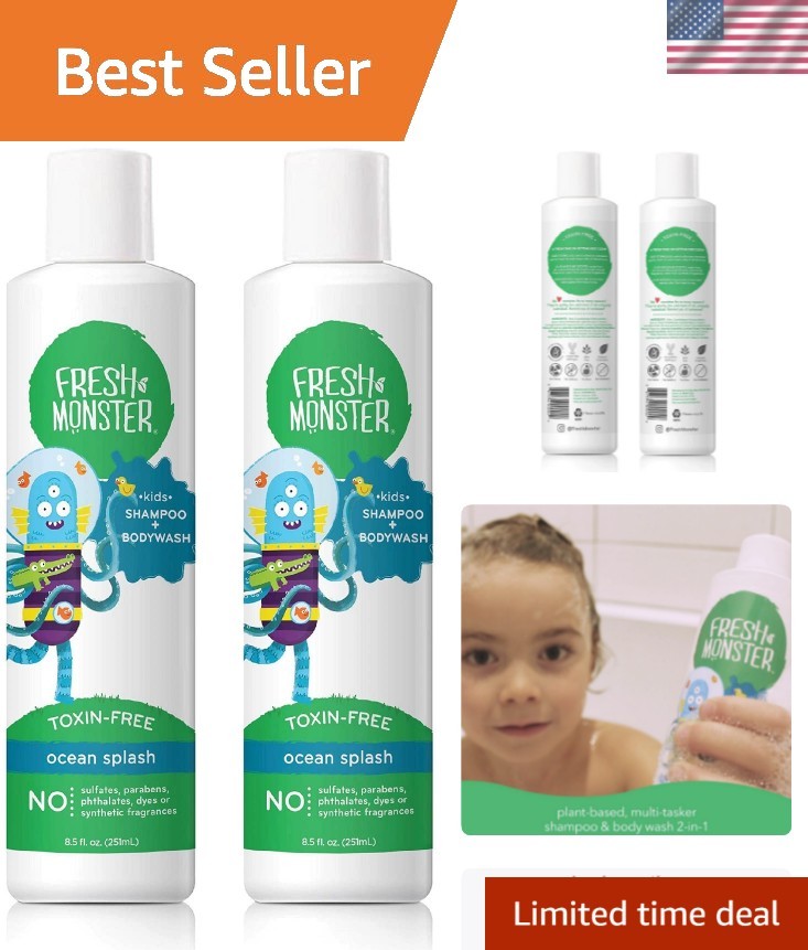 2-in-1 Natural Shampoo & Body Wash for Kids, Toxin-Free, Hypoallergenic, Ocea...