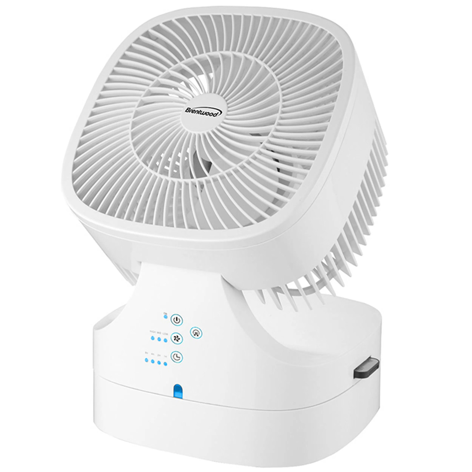 Brentwood 8 Inch Three Speed Oscillating Desktop Fan with Remote Control in Whit