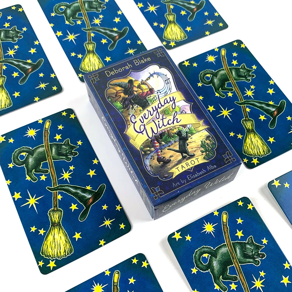 1 Box Everyday Witch Tarot Deck with Guidebook - 78 Card Set, Witchcraft Themed 
