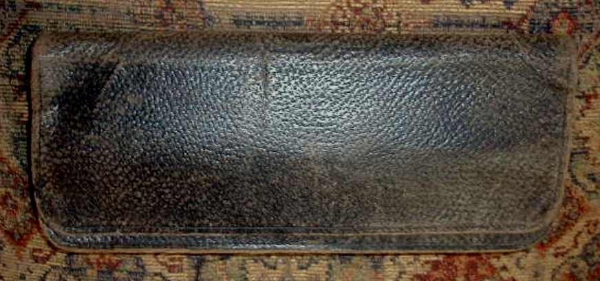 Antique Victorian Leather Wallet Accordian Document File 11 x 4 1/2 Receipts