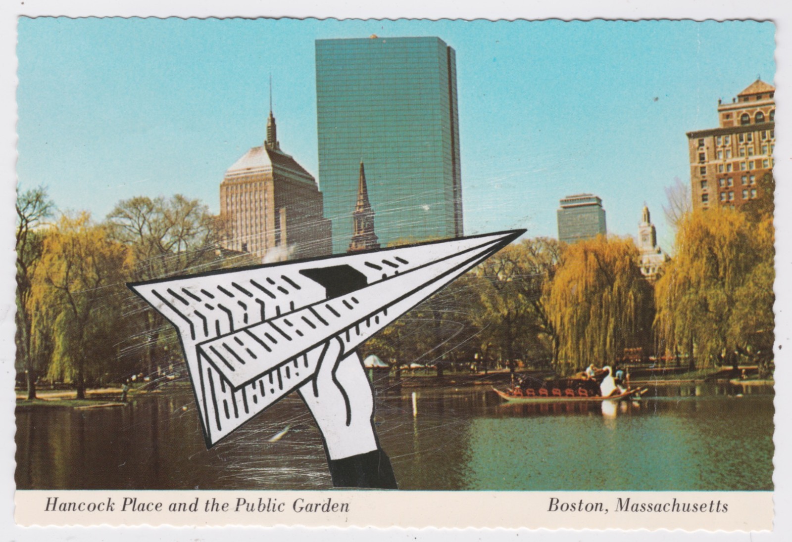 Mail Art David Greenberger "The Launch" original collaged postcard 2024