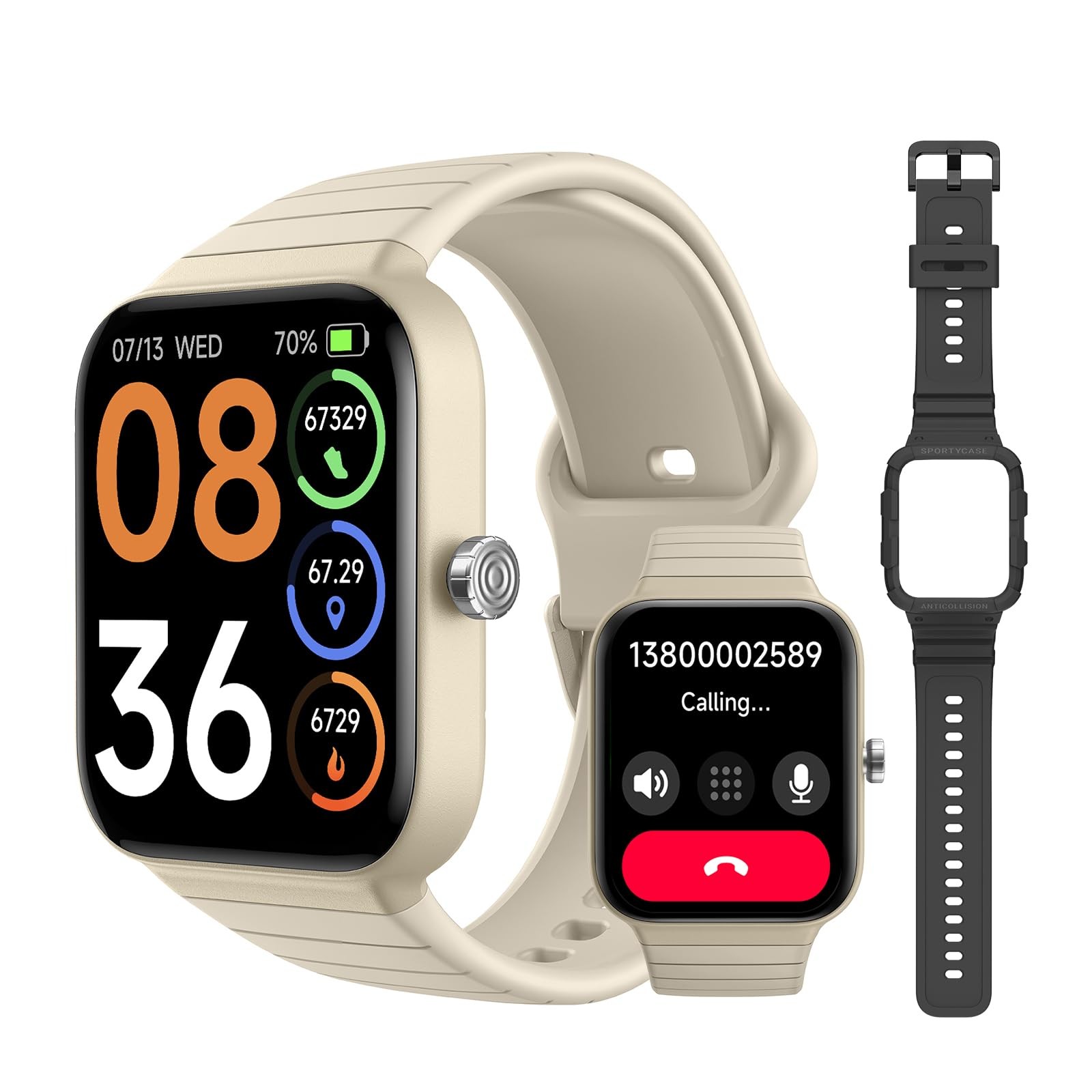 Smart Watch for Women Men (Answer/Make Call), Alexa Built-in, Extra Black Ban...