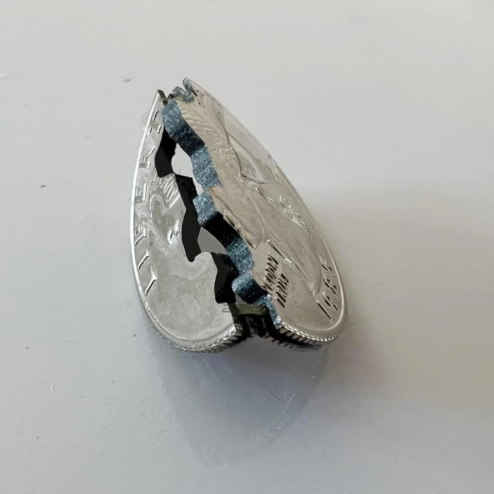 Hinged Bite and Folding Quarter Coin, Magic Trick Cool Quarter for Pranks, Trick