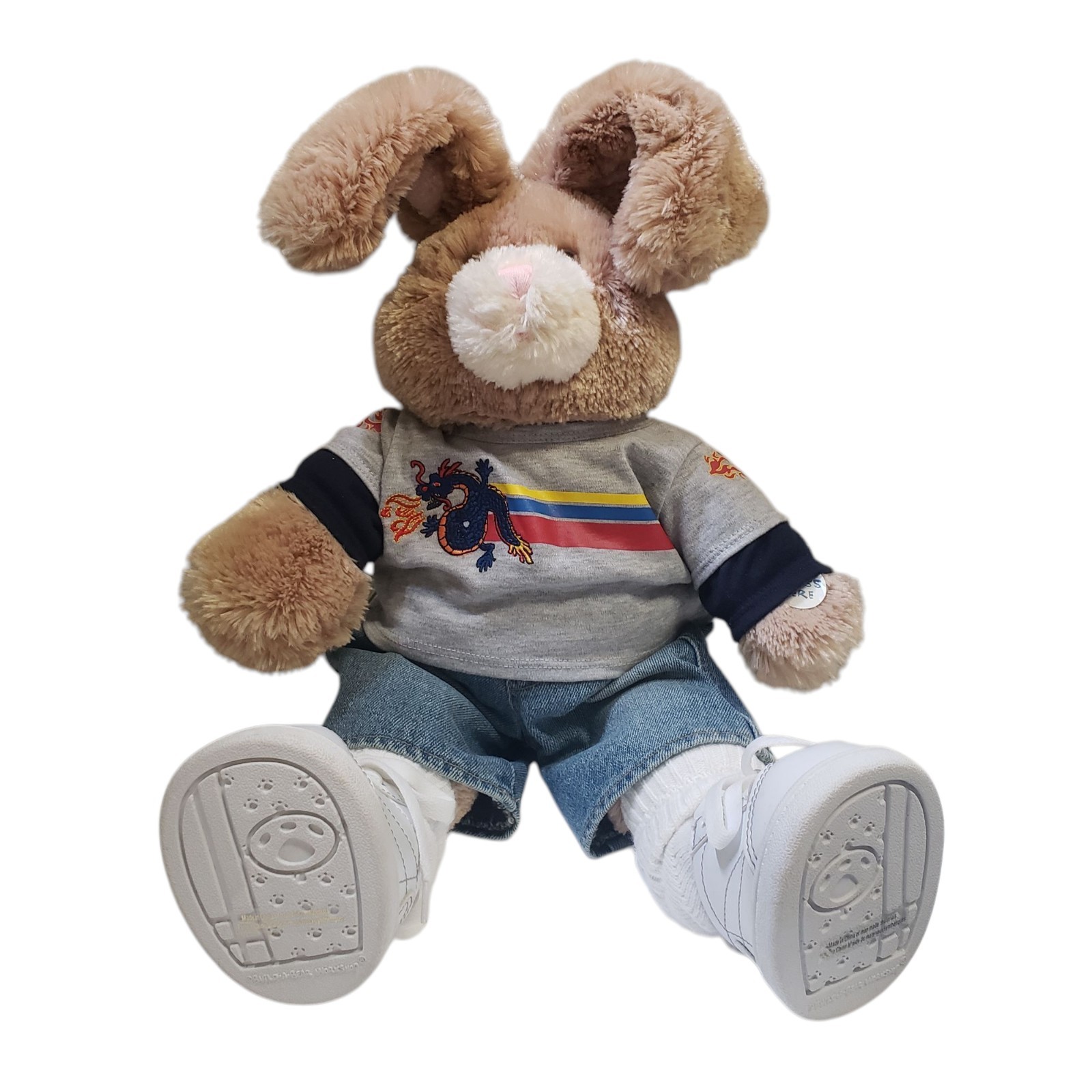 Build A Bear Plush Mocha Bunny Rabbit Toy Clothes Shoes 20" Poseable Ears Y2K 