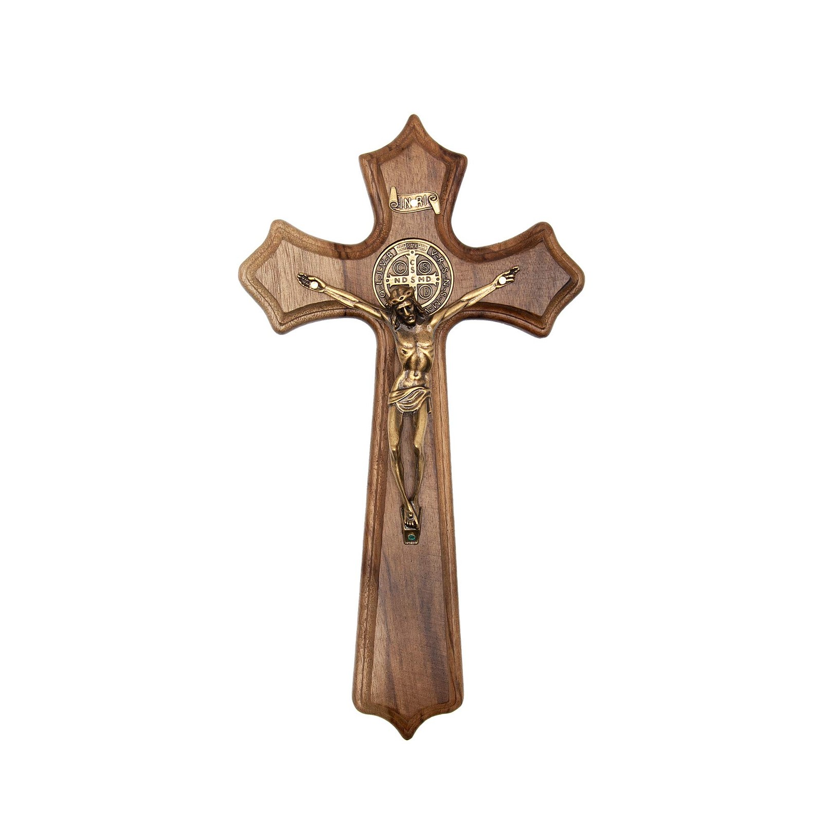 Wall Wood Cross Crucifix (Antique Gold - 10 Inches)